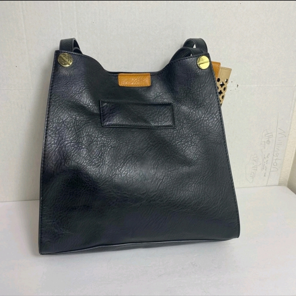 Big Buddha Shoulder Bag/Tote Black/Tan